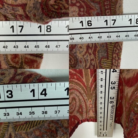 Vintage Rust Brown Floral Shacket Embroidered Sweater Jacket Reversible Coat S - Picture 9 of 9